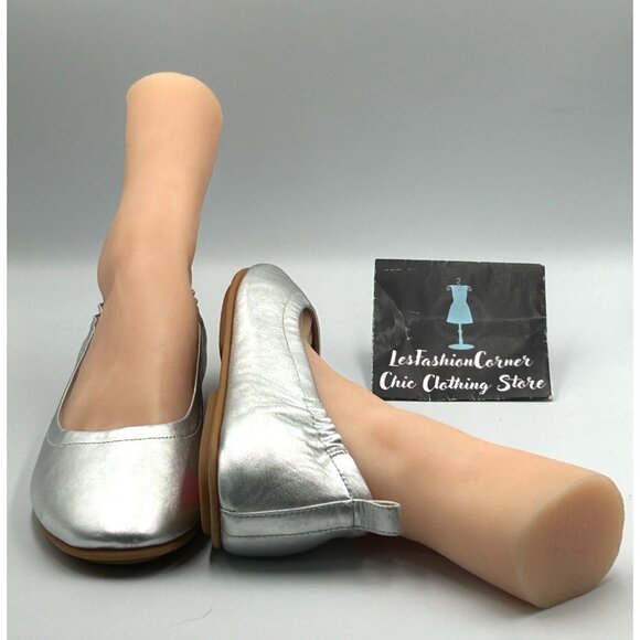 NWOB FitFlop Women's Metallic Silver Leather Allegro Ballet Flats Size 9 3018 - Picture 11 of 16